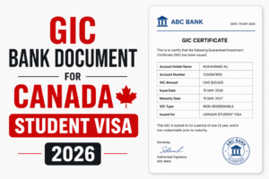 GIC bank document for Canada student visa 2026 application