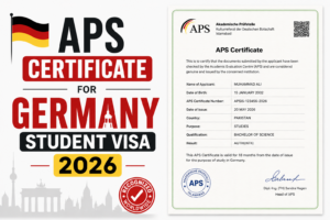 APS certificate document for Germany student visa 2026 application