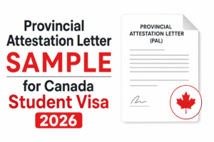 Provincial Attestation Letter sample for Canada student visa 2026
